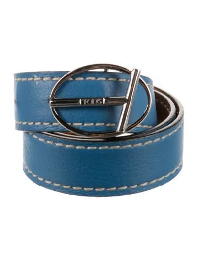Pre-owned Tod's Leather Belt In Blue