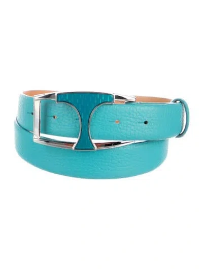 Pre-owned Tod's Leather Belt In Blue