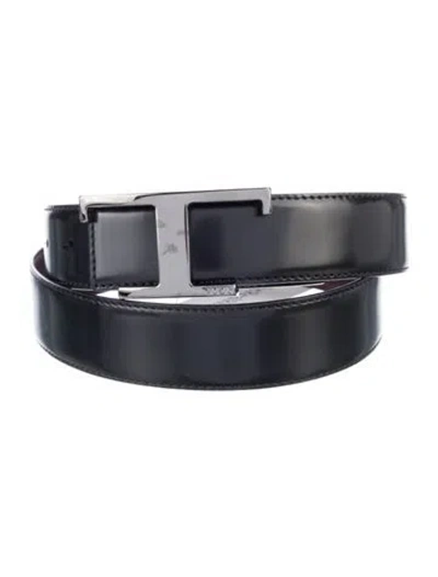 Pre-owned Tod's Leather Belt Kit W/ Tags In Black