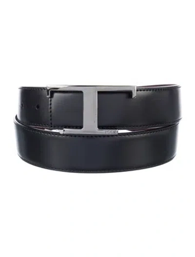 Pre-owned Tod's Leather Belt Kit W/ Tags In Black