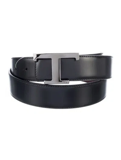Pre-owned Tod's Leather Belt Kit W/ Tags In Black