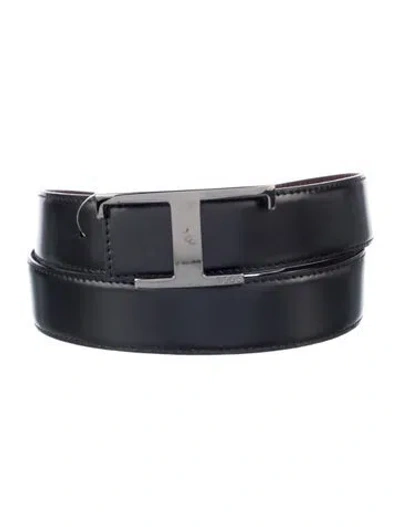 Pre-owned Tod's Leather Belt W/ Tags In Black
