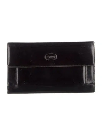 Pre-owned Tod's Leather Bifold Wallet In Black