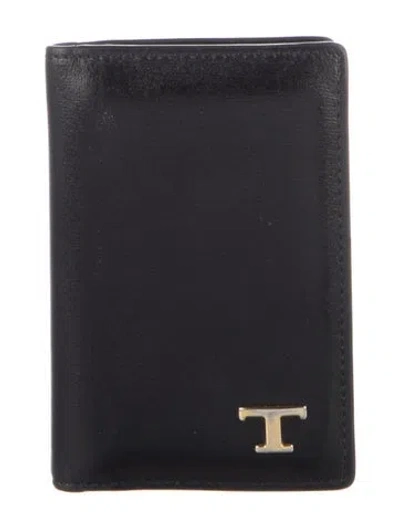Pre-owned Tod's Leather Bifold Wallet In Black