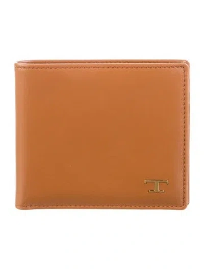 Pre-owned Tod's Leather Bifold Wallet In Brown