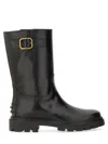 Tod's Women Leather Biker Boot In Black