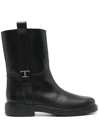 TOD'S LEATHER BIKER BOOTS