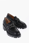 Tod's Lug Sole Loafers With Metal Chain Detail