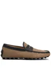 Tod's Leather-blend Colour Block Loafers In Neutrals
