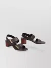 Tod's Leather Block Heel Sandals In Burgundy