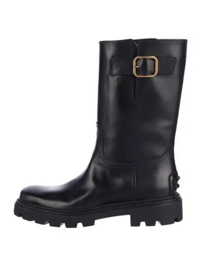 Pre-owned Tod's Leather Boots In Black