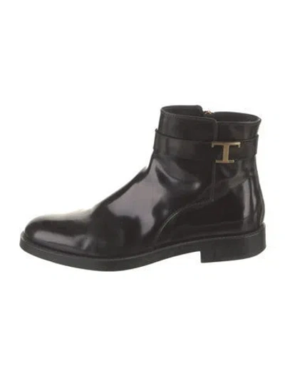 Pre-owned Tod's Leather Boots In Black