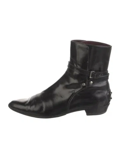 Pre-owned Tod's Leather Boots In Black