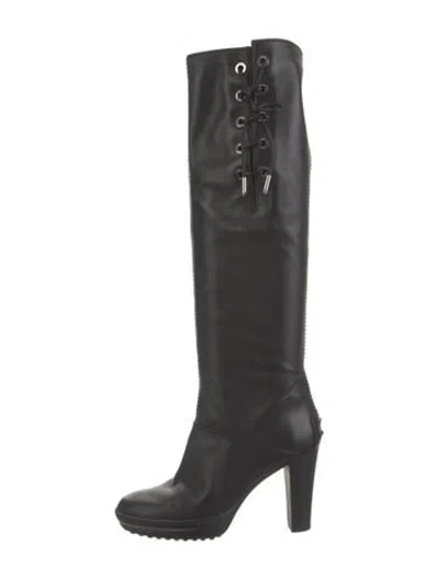 Pre-owned Tod's Leather Boots In Black
