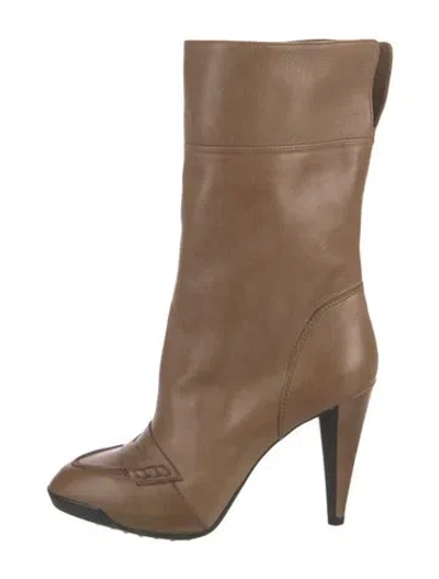 Pre-owned Tod's Leather Boots In Brown