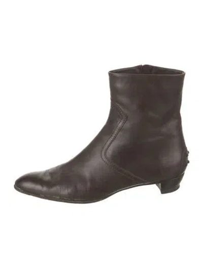 Pre-owned Tod's Leather Boots In Brown