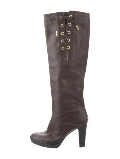 Pre-owned Tod's Leather Boots In Brown