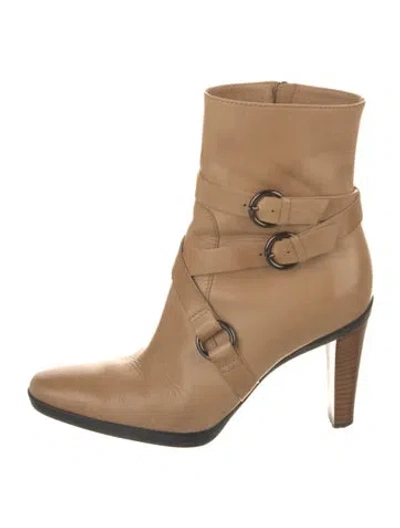 Pre-owned Tod's Leather Boots In Neutral