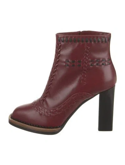 Pre-owned Tod's Leather Boots In Red