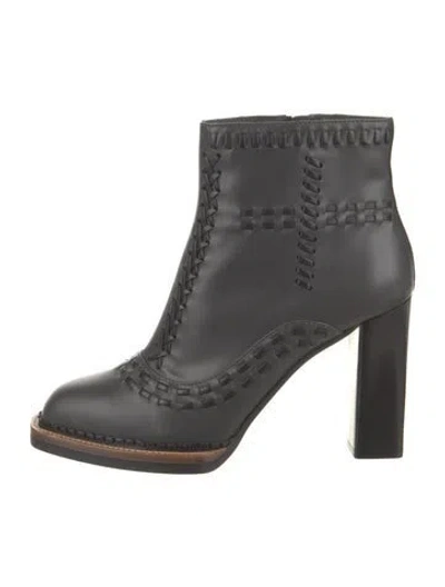 Pre-owned Tod's Leather Boots W/ Tags In Black