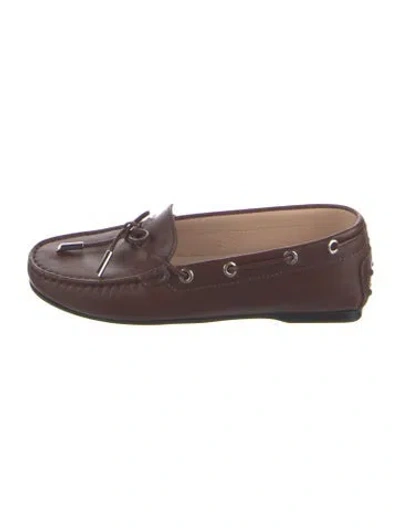 Pre-owned Tod's Leather Bow Accents Loafers In Multi