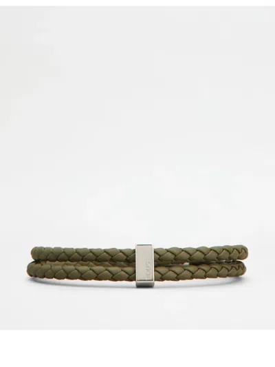 Tod's Leather Bracelet In Green