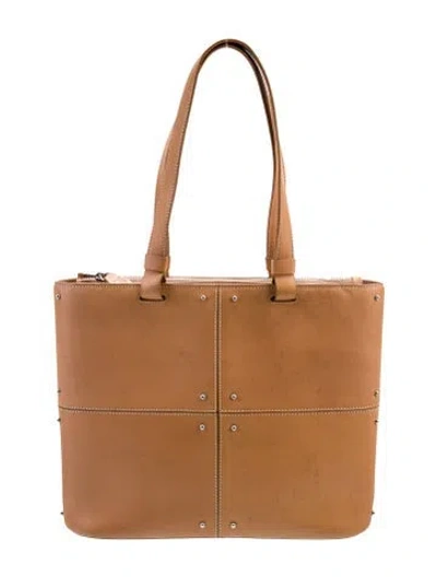 Pre-owned Tod's Leather Briefcase In Neutral