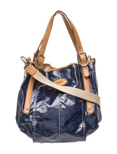 Pre-owned Tod's Leather Bucket Bag In Blue