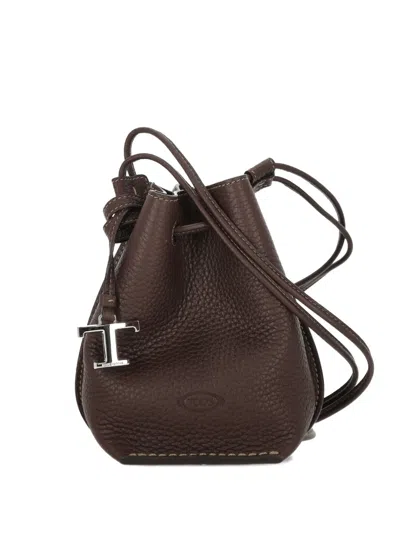 Tod's Leather Bucket Bag In Brown