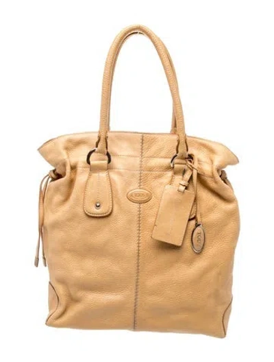 Pre-owned Tod's Leather Bucket Bag In Brown
