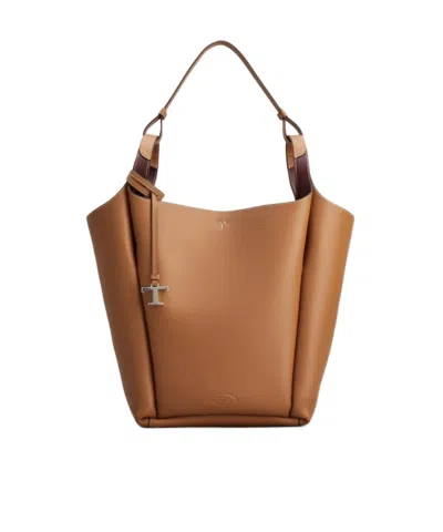 Tod's Leather Bucket Bag In Brown