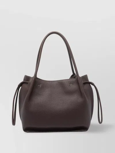 Tod's Leather Bucket Bag With 2 Handles And Side Ties