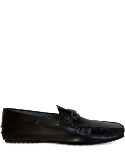 Tod's Leather Buckle-detail Loafers In Black