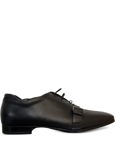 Tod's Leather Buckle-strap Oxford Shoes In Black