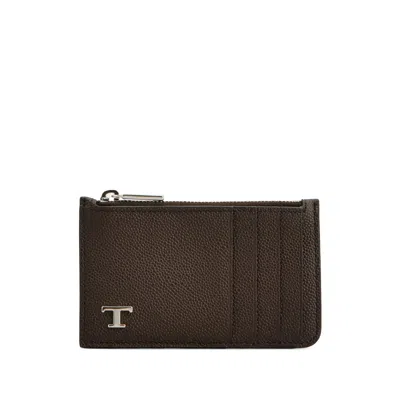 Tod's Leather Card Holder In Brown