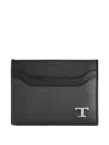 Tod's Leather Card Holder In Grey