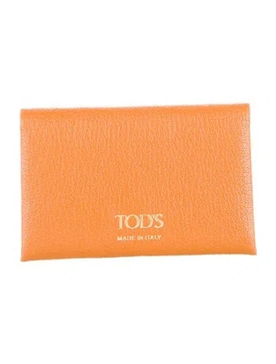 Pre-owned Tod's Leather Card Holder In Orange