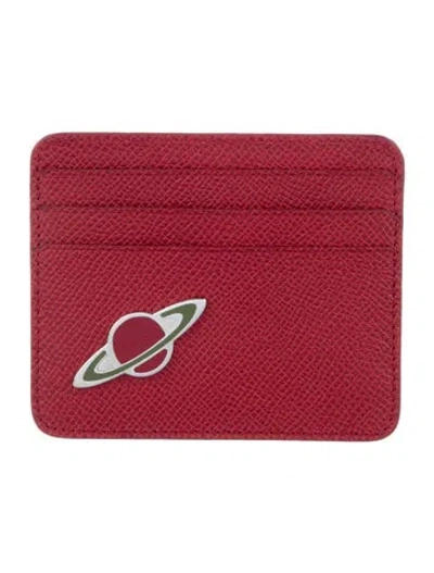 Pre-owned Tod's Leather Card Holder In Red