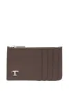 Tod's Leather Cardholder In Brown