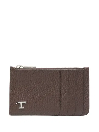 Tod's Leather Cardholder In Brown