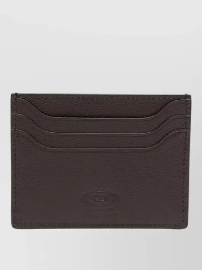 Tod's Leather Cardholder Multiple Slots Metal T Logo