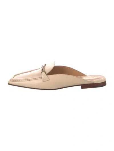 Pre-owned Tod's Leather Chain-link Accents Mules In Neutral