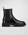 Tod's Elastic-panel Leather Chelsea Boots In Black