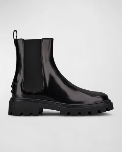 TOD'S LEATHER CHELSEA ANKLE BOOTIES