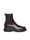 Tod's Leather Chelsea Boot In Burgundy