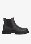 Tod's Chunky Sole Leather Ankle Boots With Elastic Panels In Multi
