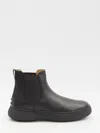 Tod's W. G. Chelsea Boots In Leather In Black