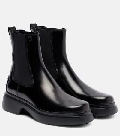 Tod's Leather Chelsea Boots In Black