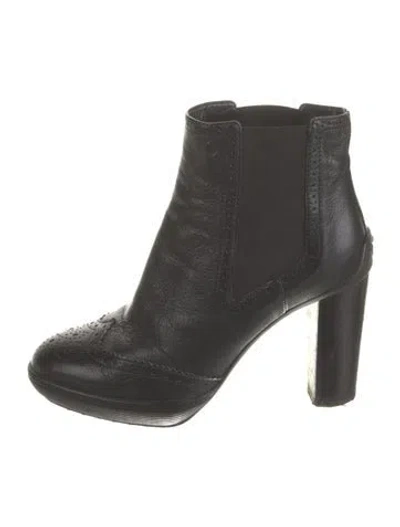 Pre-owned Tod's Leather Chelsea Boots In Black