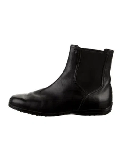 Pre-owned Tod's Leather Chelsea Boots In Black